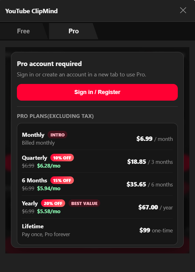 Pro Plan Screenshot 1